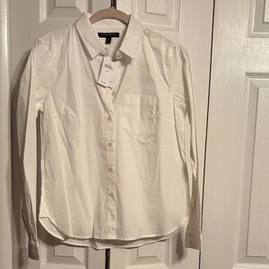 Banana Republic classic poplin white button down shirt size XS NWT